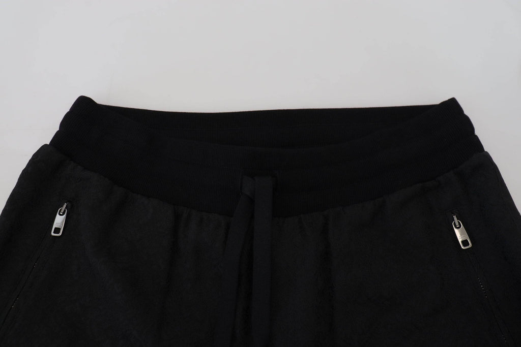 Pantalon jogging décontracté noir pour homme de Dolce & Gabbana, style casual avec coupe confortable et détails modernes.