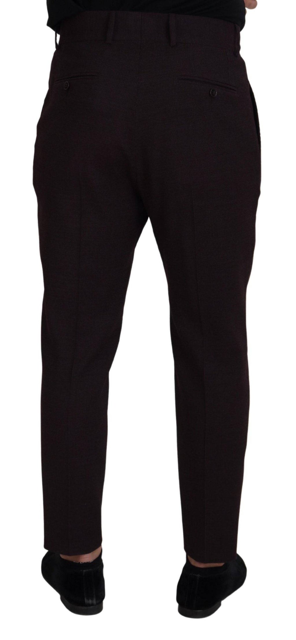 Pantalon chino pour homme Dolce & Gabbana en coton marron, coupe classique et détails élégants.