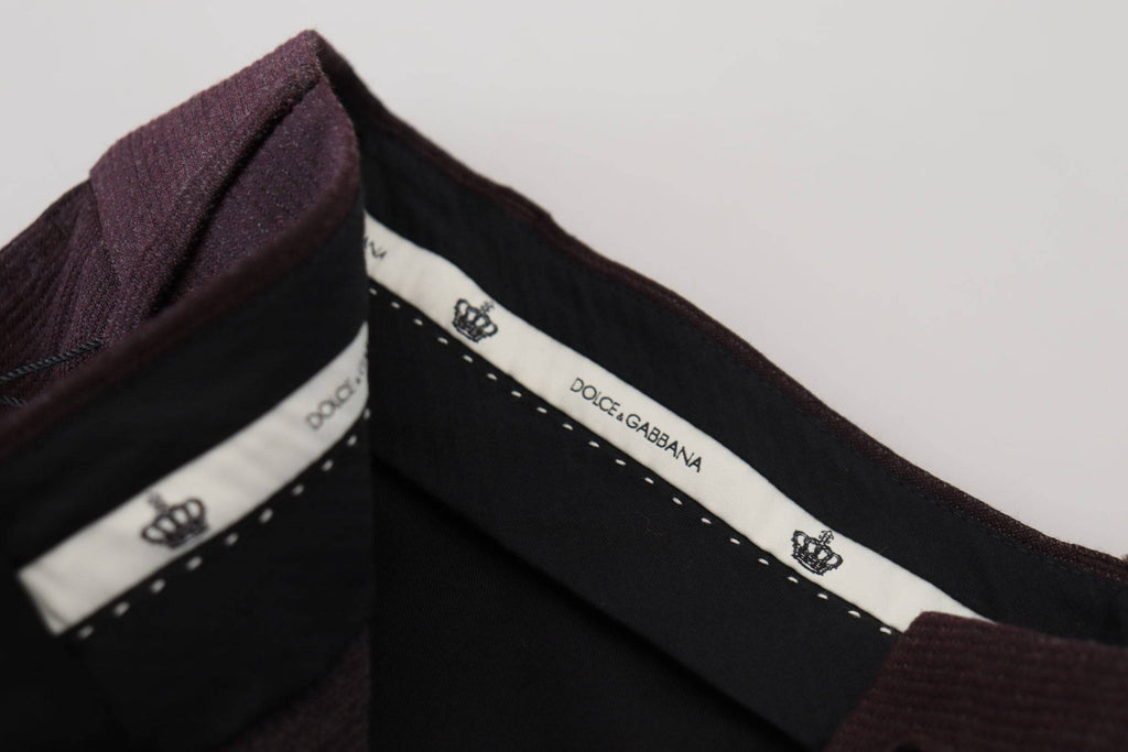 Pantalons chinos pour homme en coton marron Dolce & Gabbana, coupe classique, détails élégants.