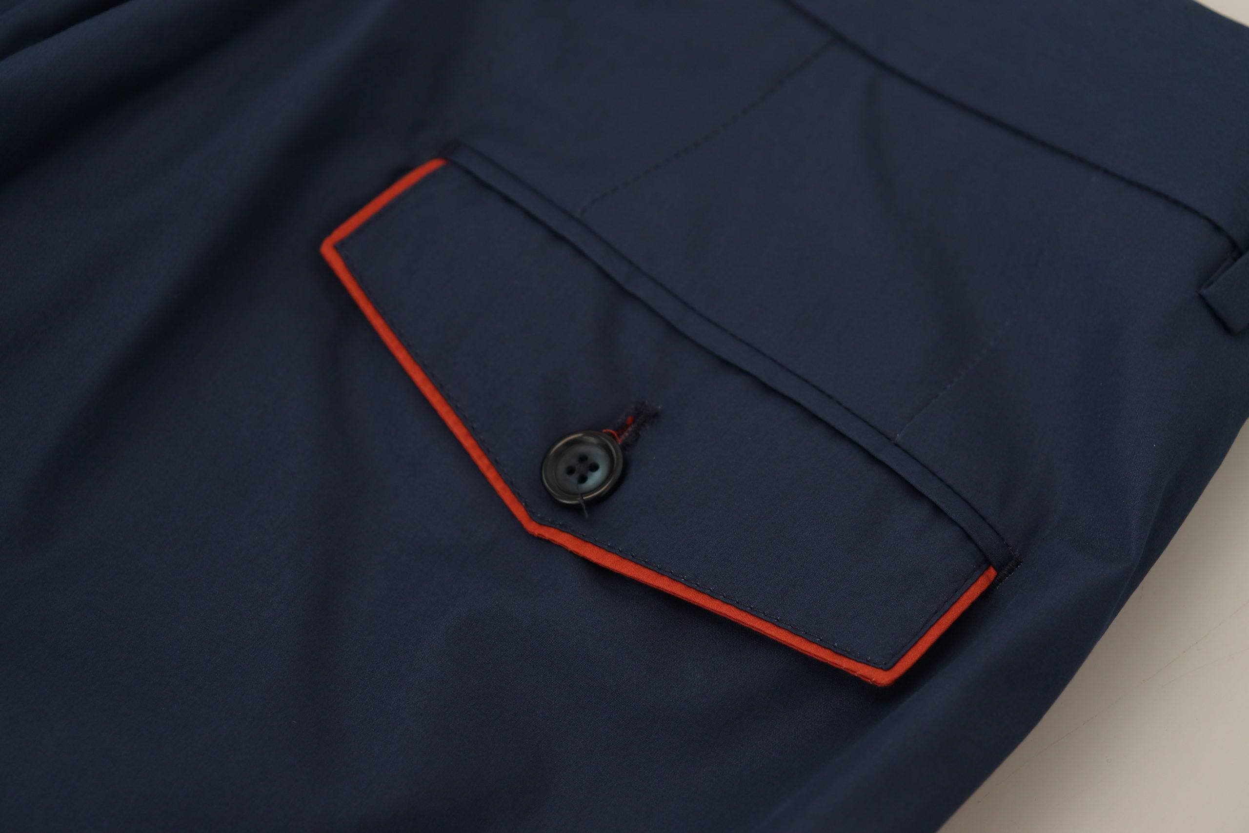 Pantalon chino formel en coton bleu Dolce & Gabbana, style élégant et classique pour homme.