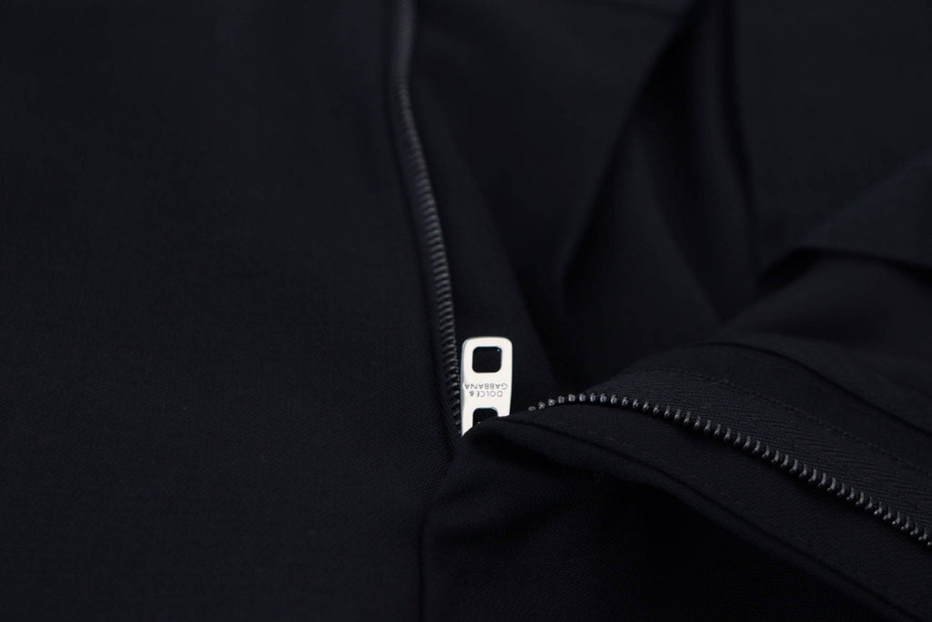 Pantalon formel en laine noire Dolce & Gabbana, style chino élégant et classique pour homme.