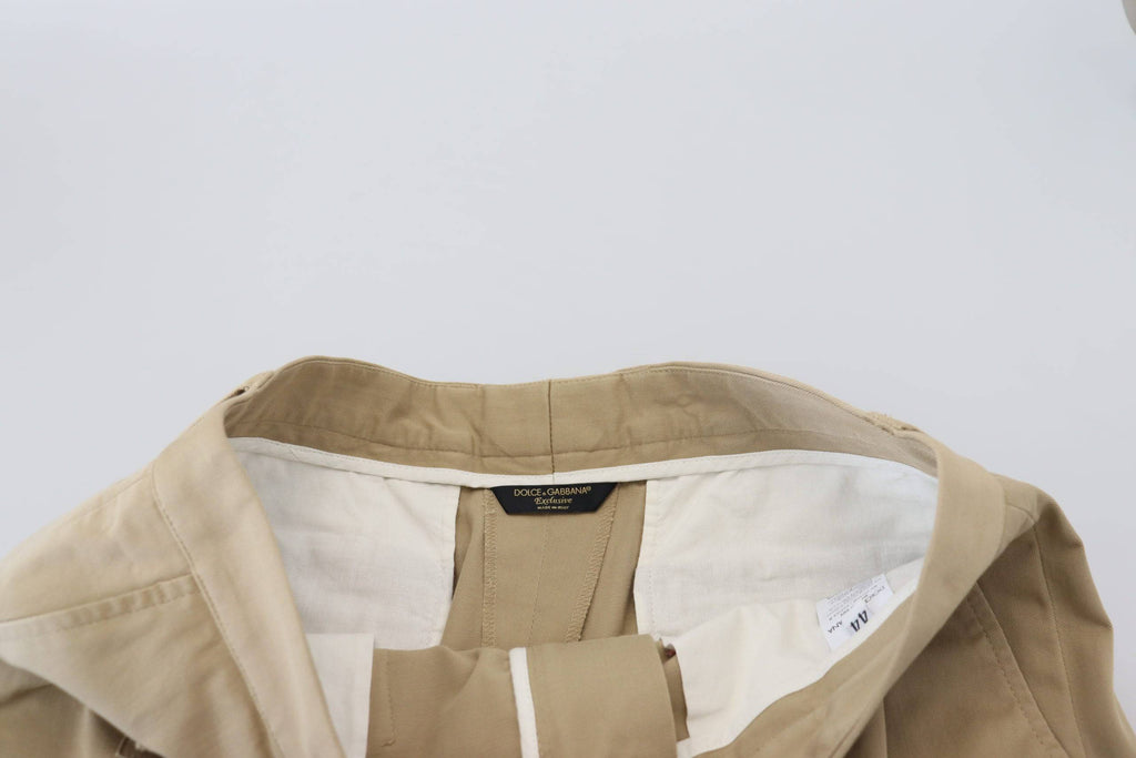 Shorts cargo bermuda en coton beige Dolce & Gabbana, avec poches latérales et taille ajustable.