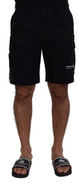 Shorts bermuda cargo décontractés noirs Dolce & Gabbana, style casual, en tissu léger avec poches latérales.