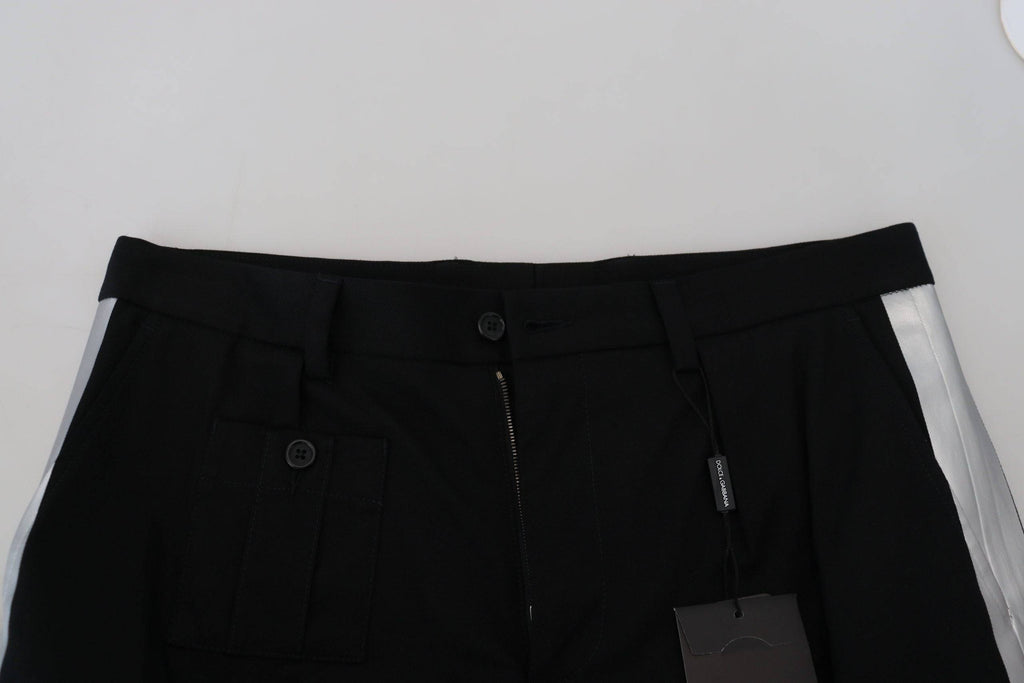 Shorts cargo Bermuda noirs de Dolce & Gabbana, style décontracté et casual, en tissu léger avec détails pratiques.