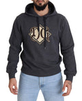 Sweat à capuche en coton gris Dolce & Gabbana avec logo, style décontracté et logo visible sur la poitrine.