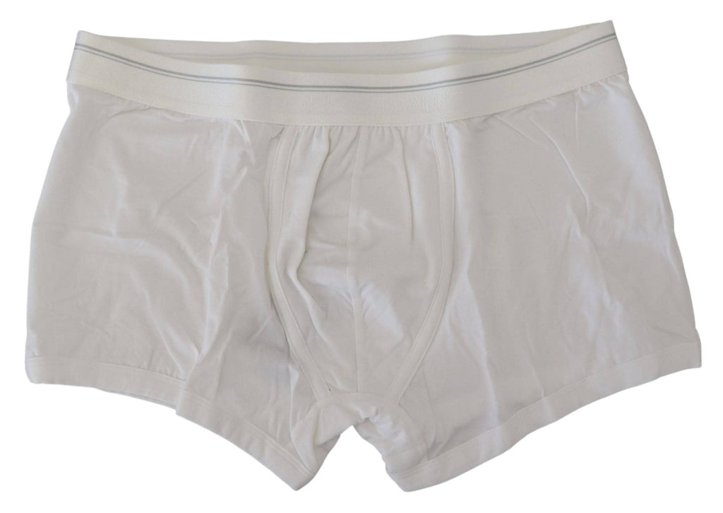 Sous-vêtements boxers Dolce & Gabbana en coton mélangé blanc, coupe régulière et confortable, visible sur l'image.