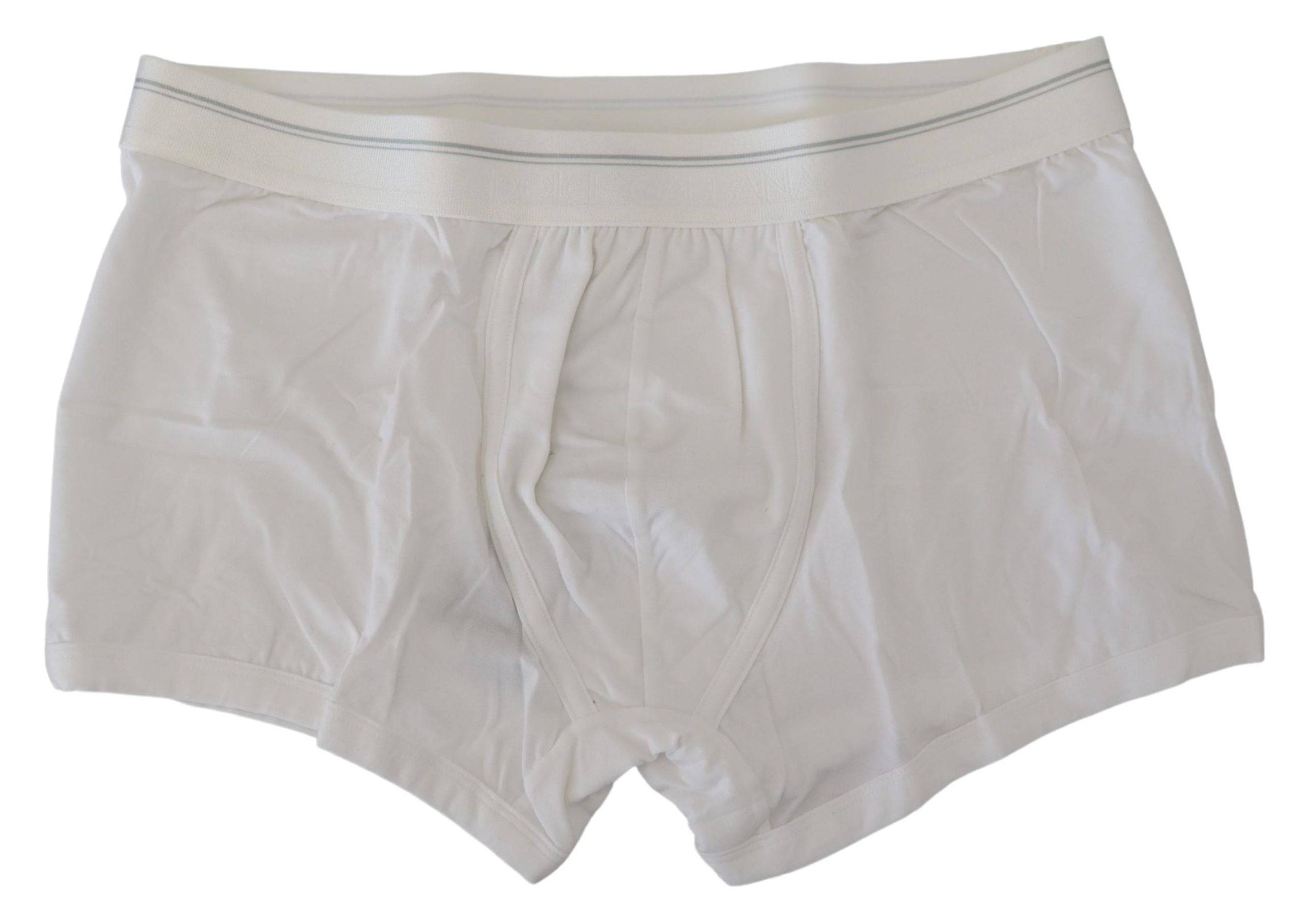 Sous-vêtements boxers Dolce & Gabbana en coton mélangé blanc, coupe régulière et confortable, visible sur l'image.