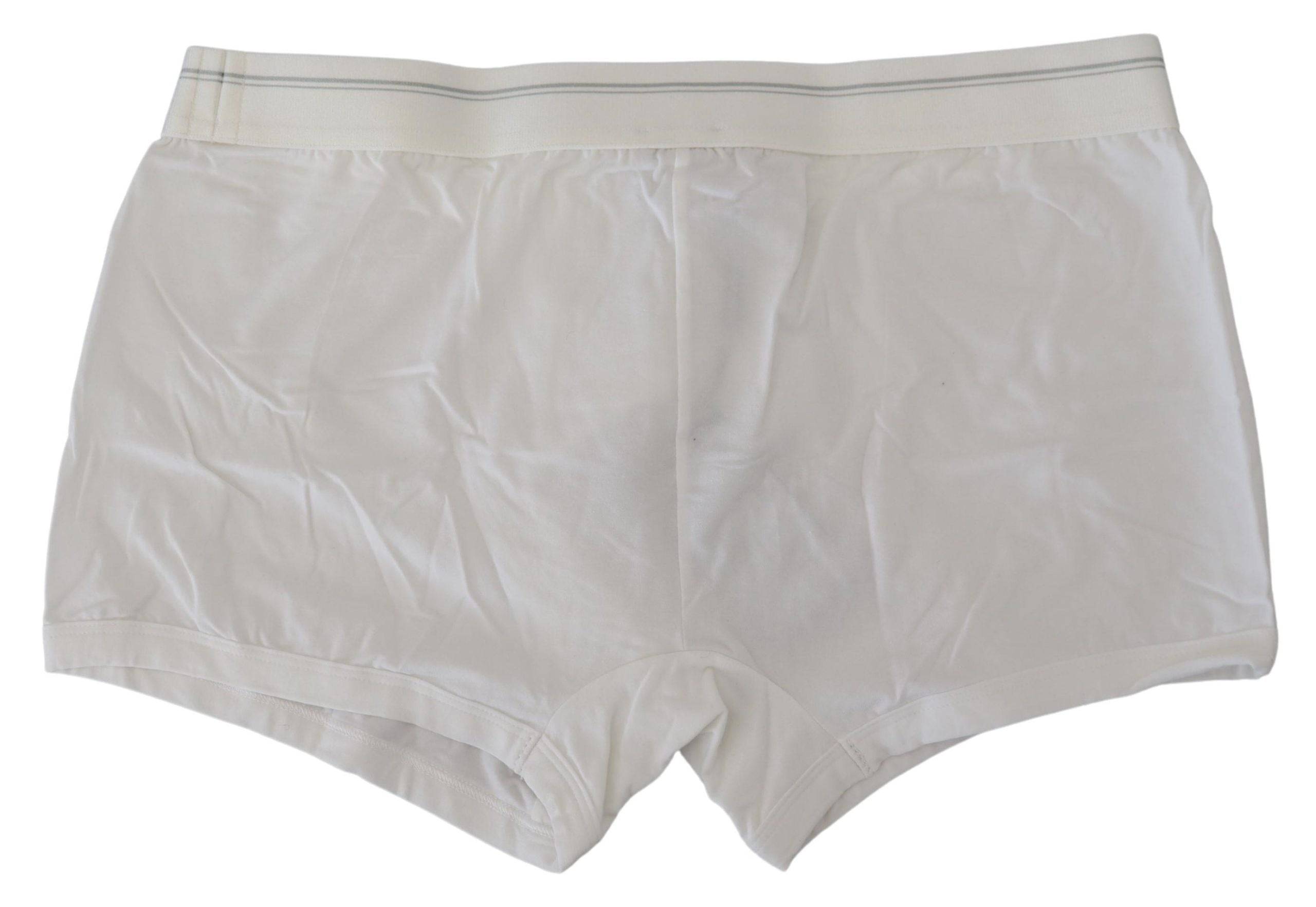 Sous-vêtements boxers Dolce & Gabbana en coton blanc, coupe régulière, look élégant et confortable.