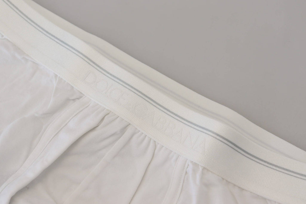 Sous-vêtements boxers Dolce & Gabbana en coton blanc, coupe régulière, look confortable et élégant.