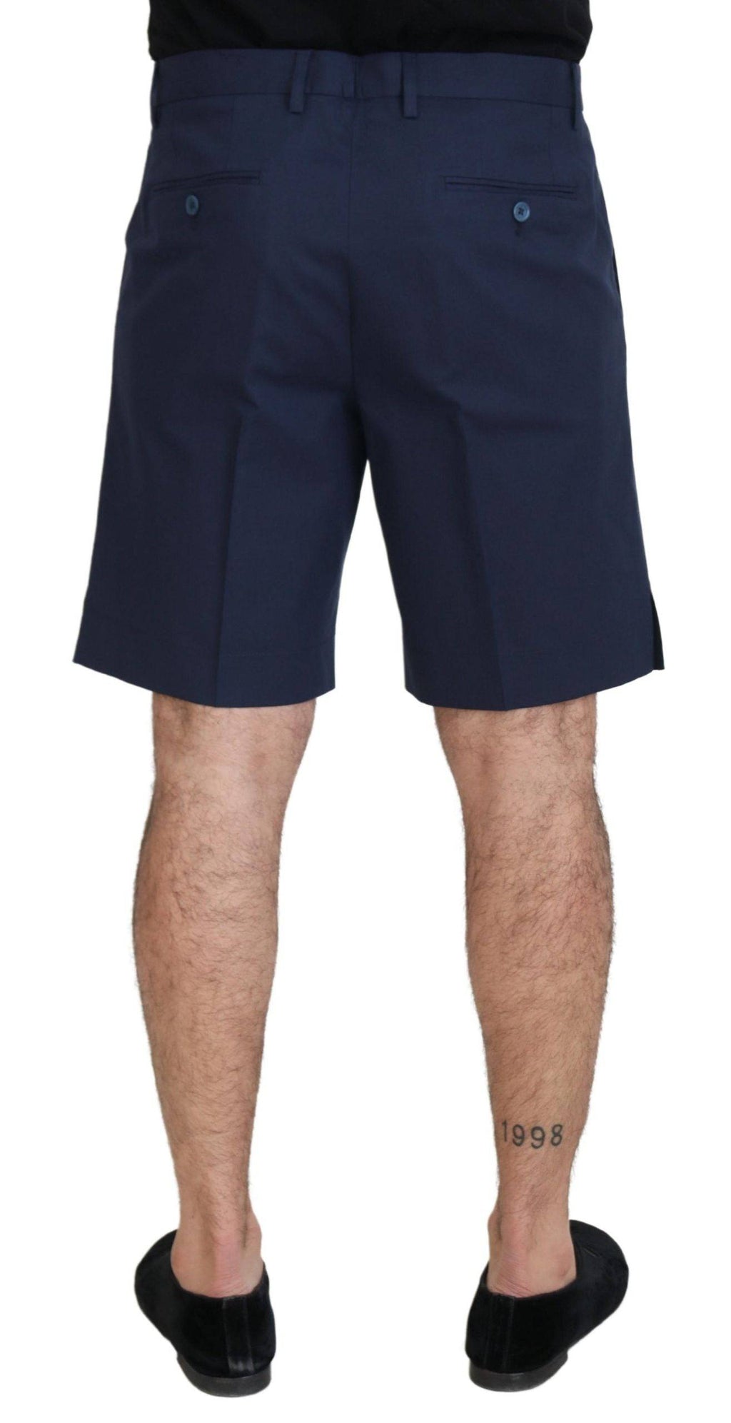 Shorts décontractés en coton stretch Dolce & Gabbana, chino bleu pour homme, style casual et confortable.