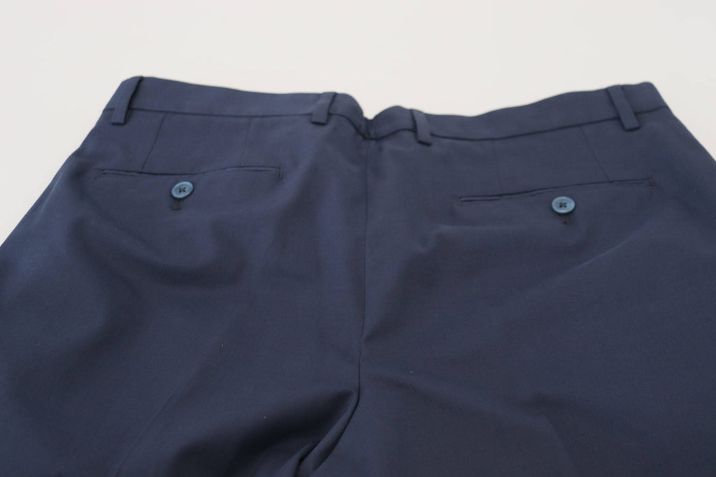 Shorts décontractés en coton stretch Dolce & Gabbana bleu, chinos casuals pour homme, vue de face.