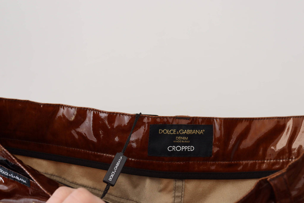 Jeans slim multicolores en denim brillant pour hommes de Dolce & Gabbana, coupe ajustée et style élégant.