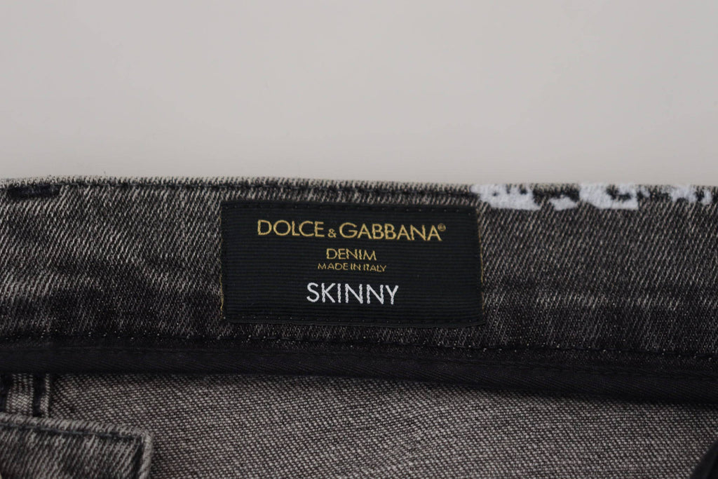 Jeans skinny en denim coloré à teinture tie-dye de Dolce & Gabbana, coton multicolore, style tendance et moderne.