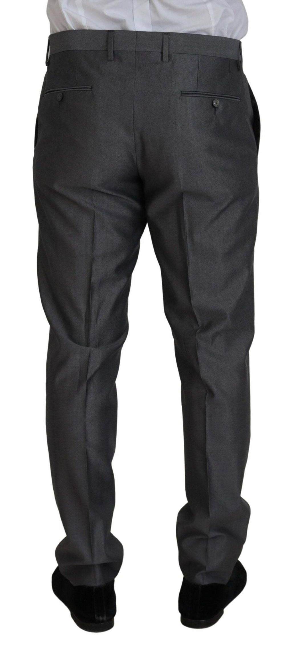 Costume gris Dolce & Gabbana Sicilia en trois pièces, coupe slim, avec veste, pantalon et gilet élégants.