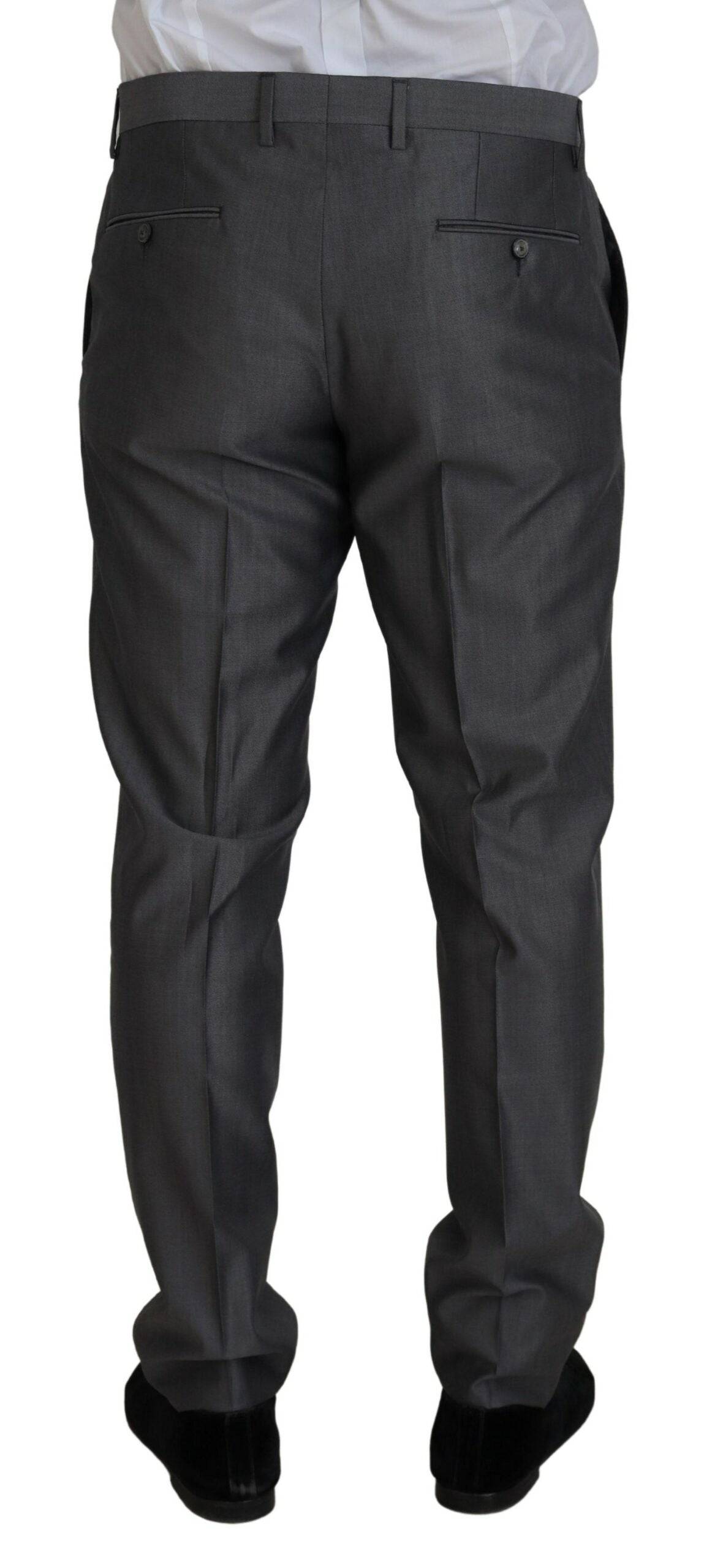 Costume gris Dolce & Gabbana Sicilia en trois pièces, coupe slim, avec veste, pantalon et gilet élégants.