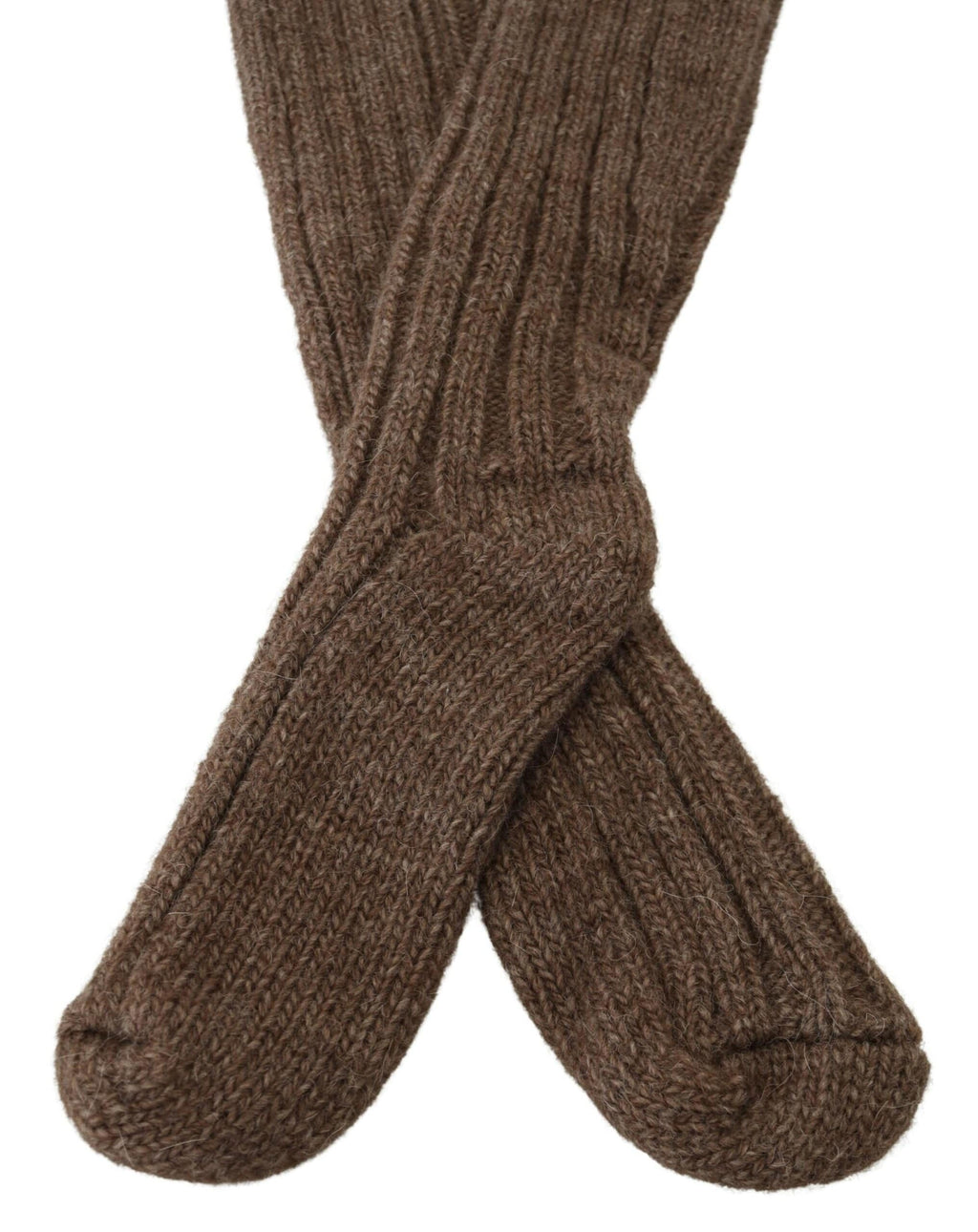 Chaussettes longues en laine marron pour femmes de Dolce & Gabbana, style confortable et élégant jusqu'au mollet.