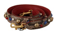 Sangle d'épaule en cuir de python marron avec clous de Dolce & Gabbana, pour sac à main ou accessoire fashion.