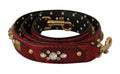 Sangle réversible en python rouge avec cristaux de la marque Dolce & Gabbana pour sac à main.
