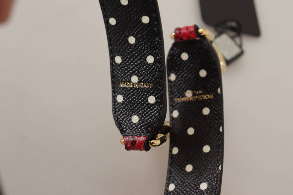 Sangle réversible en cuir de python rouge avec cristaux de la marque Dolce & Gabbana, pour sac à main.