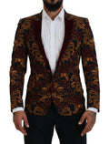 Blazer Martini à fleurs multicolores Dolce & Gabbana, coupe simple, en tissu léger, avec col à revers et boutons.