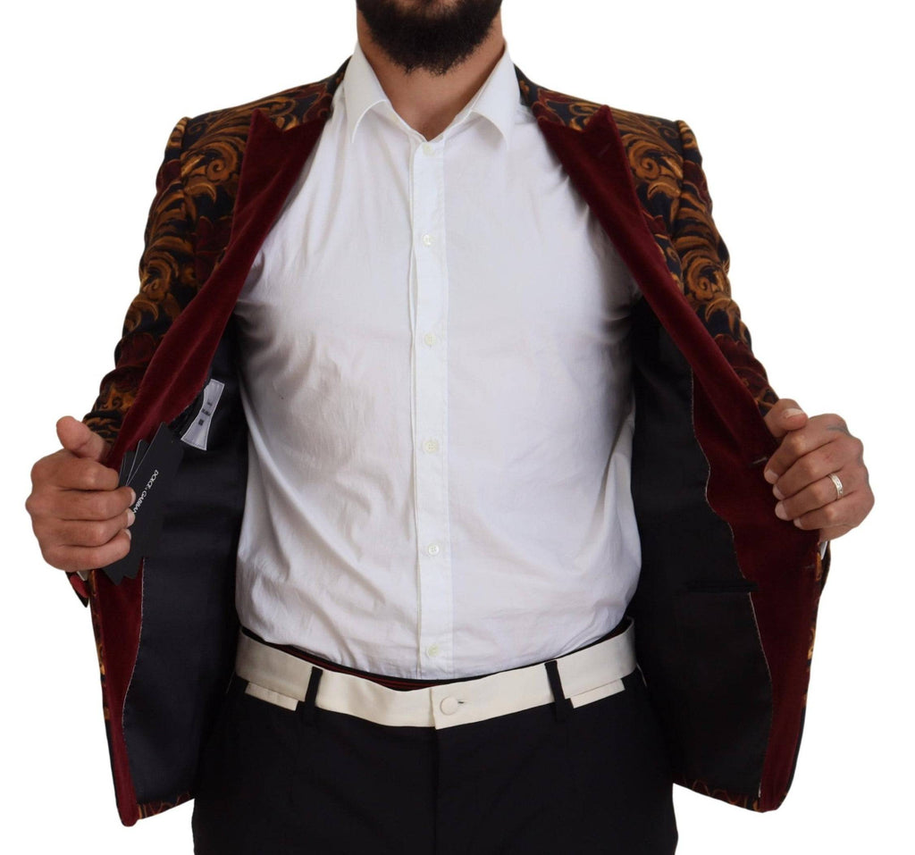 Blazer Martini Dolce & Gabbana à fleurs multicolores, à un seul bouton, style élégant et tendance.