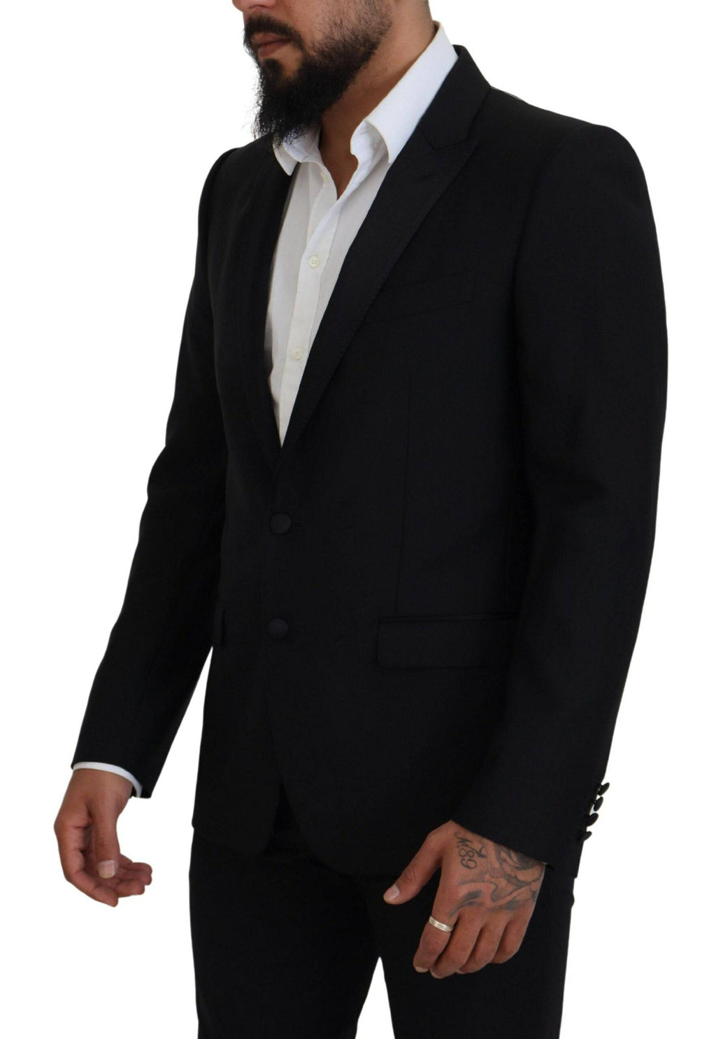 Blazer formel noir Dolce & Gabbana, coupe slim fit, style Martini, en tissu élégant pour homme.