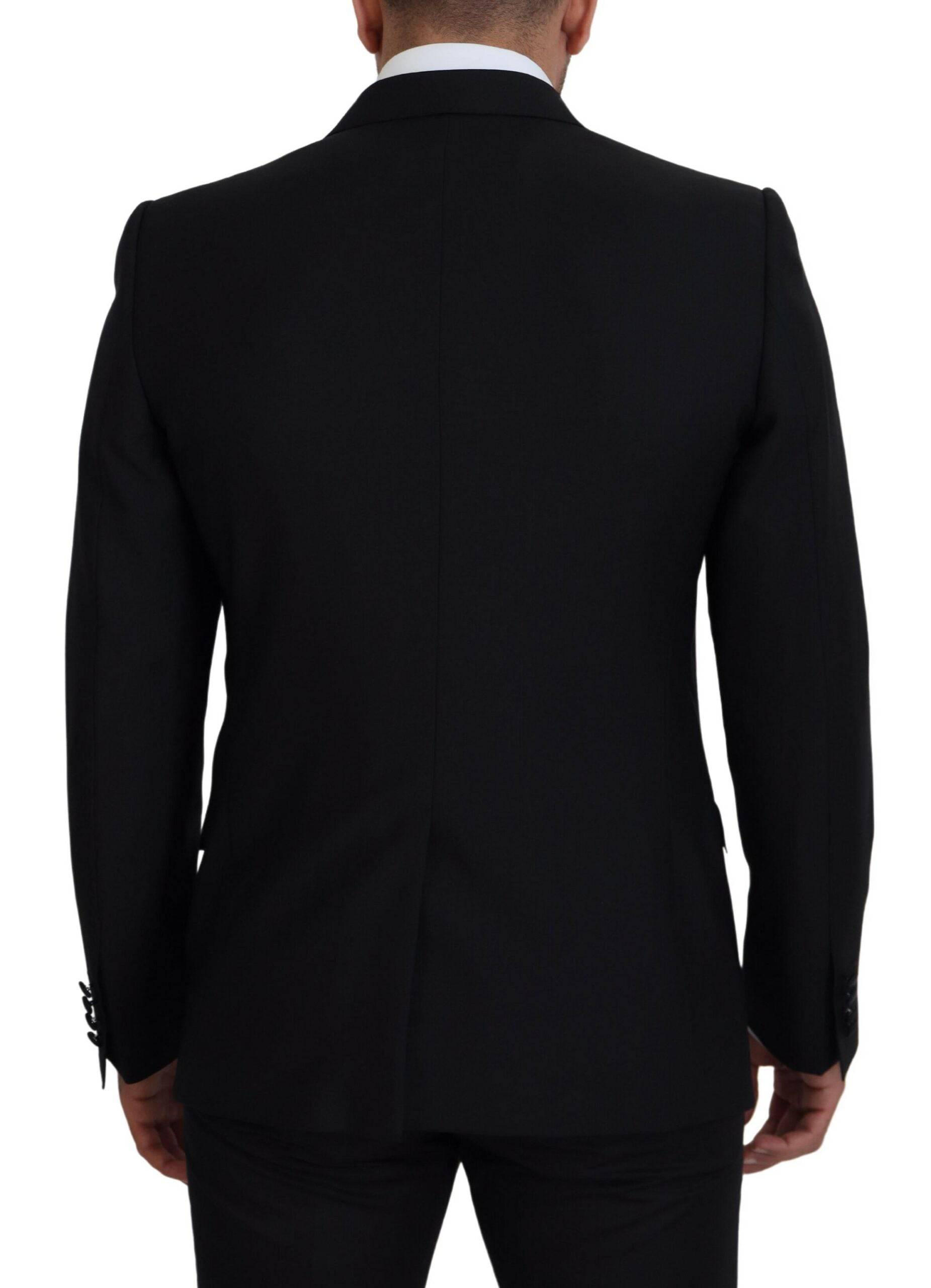 Veste formelle noire Dolce & Gabbana Slim Fit Martini blazer, coupe ajustée, tissu élégant pour occasion spéciale.