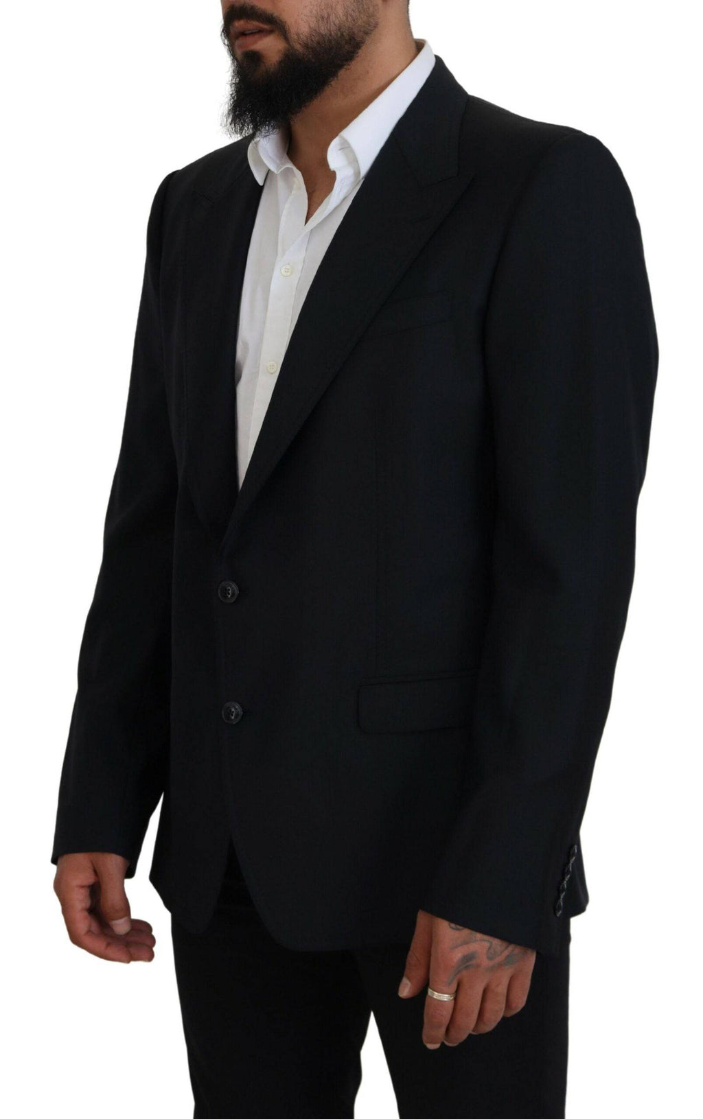 Veste de costume en laine bleue foncée Dolce & Gabbana Sicilia, blazer formel élégant pour homme.