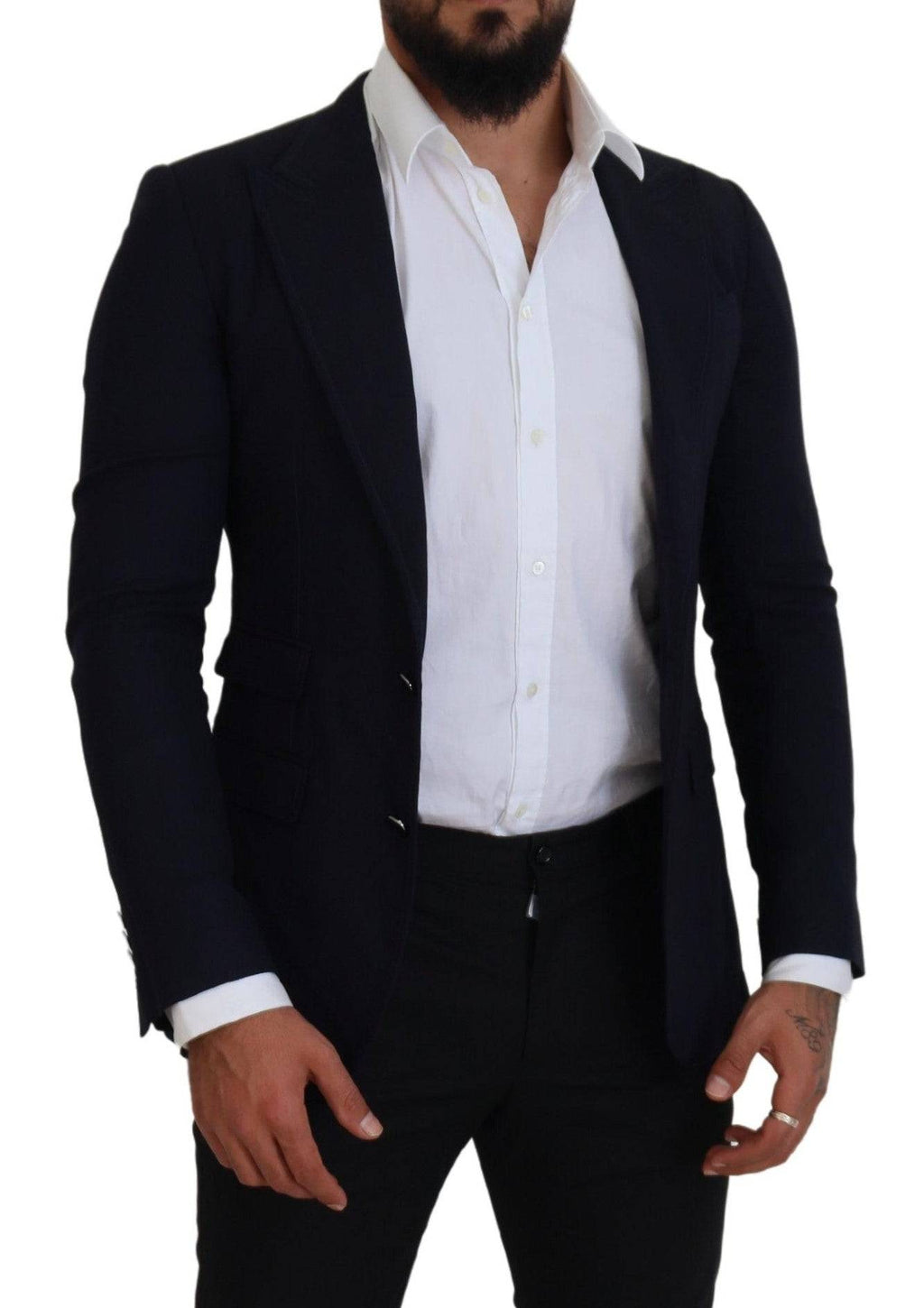 Veste formelle en laine bleue Dolce & Gabbana Taormina, blazer élégant pour homme avec coupe classique et détails raffinés.
