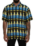 Chemise décontractée à imprimé multicolore en viscose de Dolce & Gabbana, style élégant et confortable pour homme.