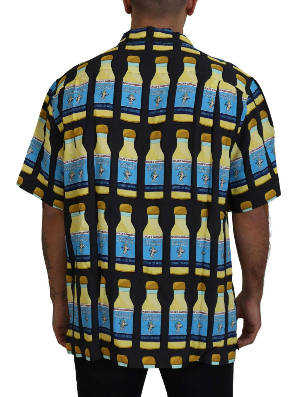 Chemise décontractée Dolce & Gabbana en viscose multicolore avec imprimé, manches longues et style élégant.