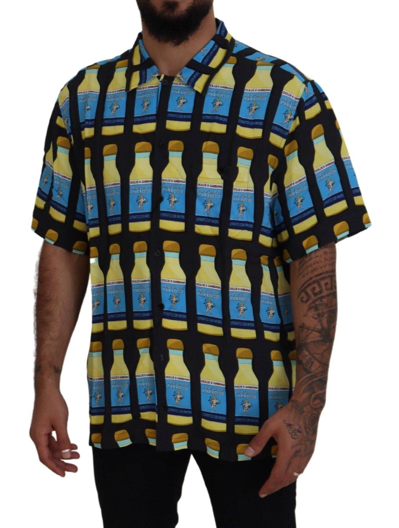 Chemise décontractée en viscose multicolore imprimée de Dolce & Gabbana, tendance et confortable.