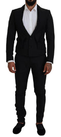 Costume deux pièces noir en polyester pour homme Dolce & Gabbana, veste et pantalon élégants, style Martini.