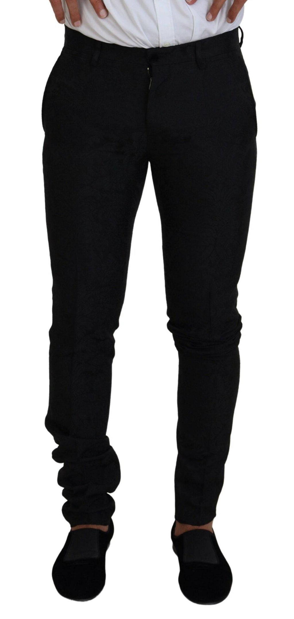 Costume homme noir en polyester Dolce & Gabbana, ensemble 2 pièces Martini avec veste et pantalon élégants.