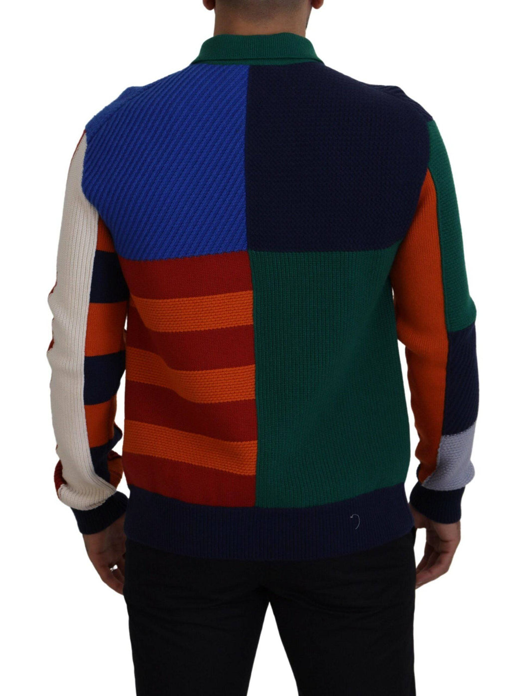 Pull en laine multicolore à rayures Dolce & Gabbana, pull-over élégant avec motif coloré et texture douce.