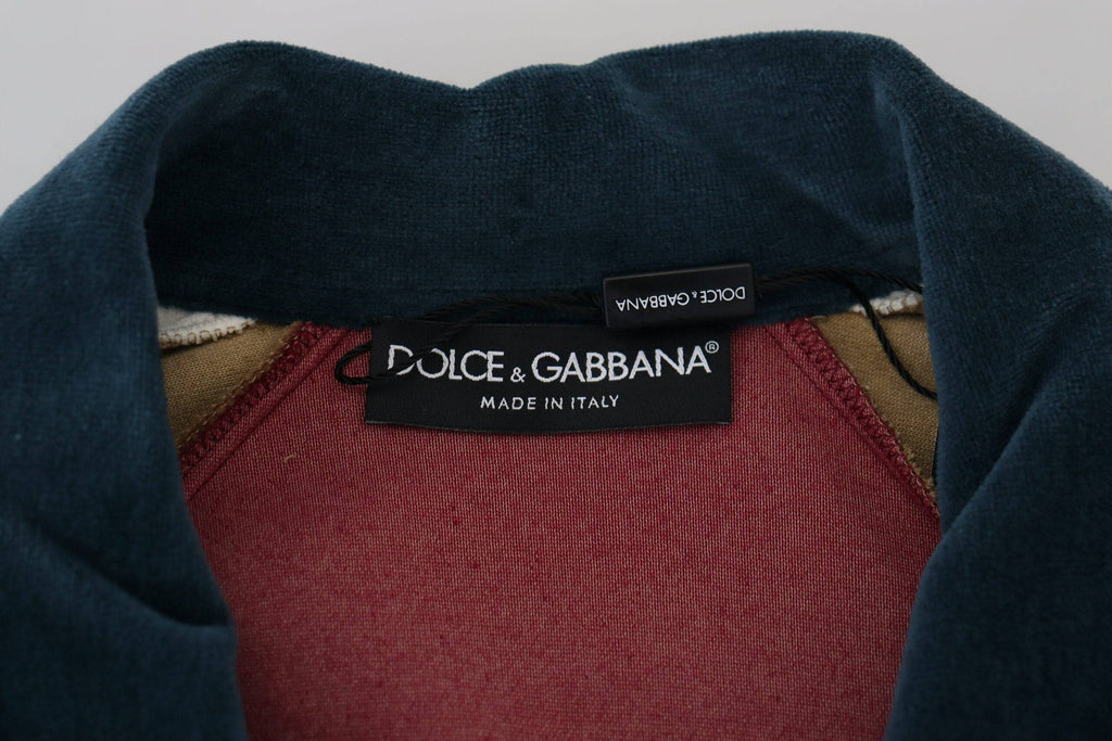 Pull-over en coton multicolore avec col Dolce & Gabbana, pullover à la mode, détails colorés et style élégant.
