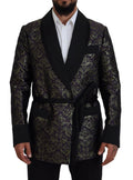 Veste blazer Dolce & Gabbana en baroque doré et violet, détails élégants et tissu luxueux visible sur l'image.