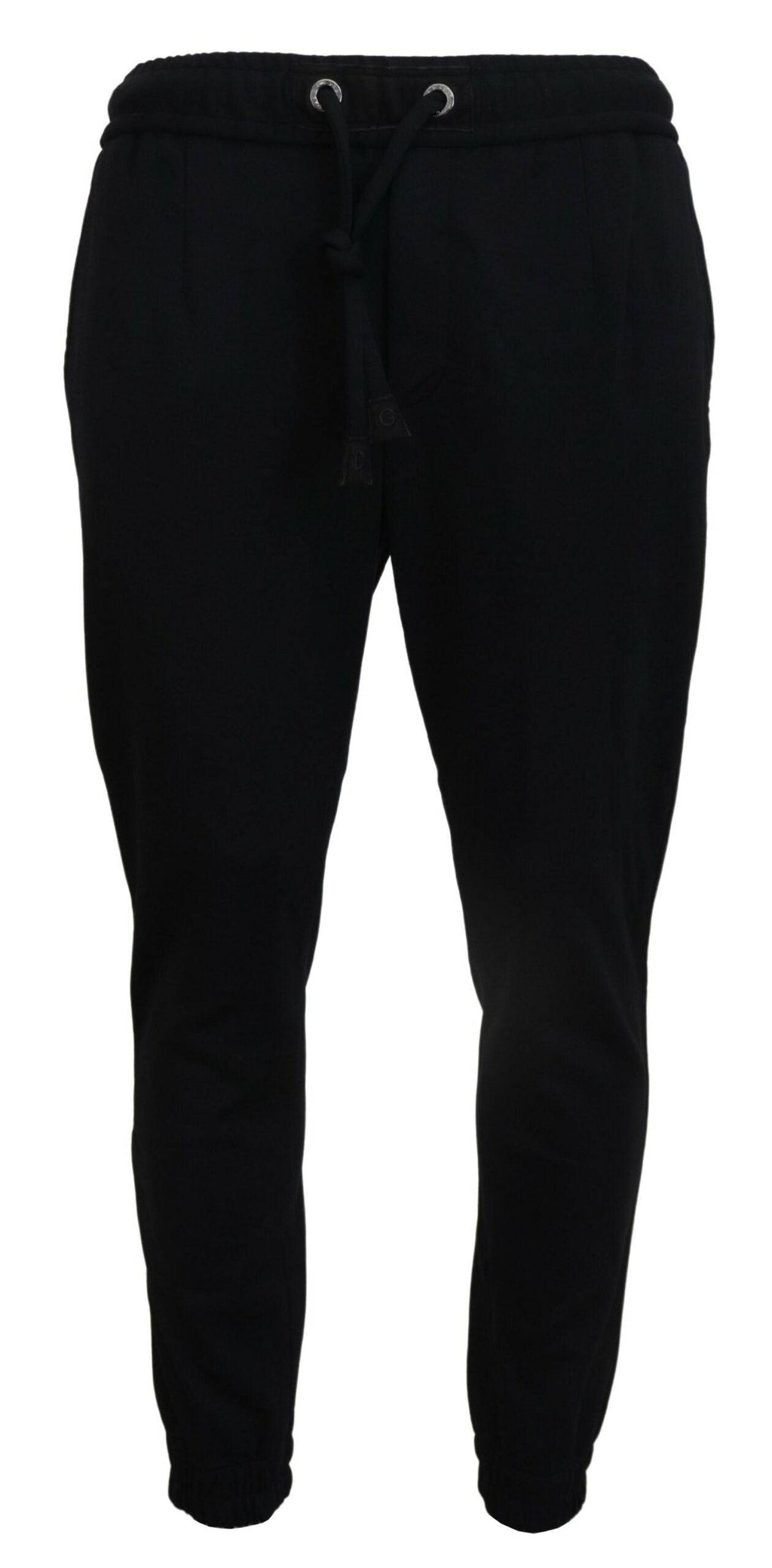 Pantalon de sport en laine noir pour homme de Dolce & Gabbana, coupe décontractée et style élégant.