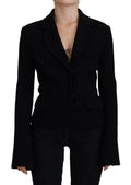 Cardigan blazer noir Dolce & Gabbana en viscose avec boutons, style élégant et moderne pour femmes.