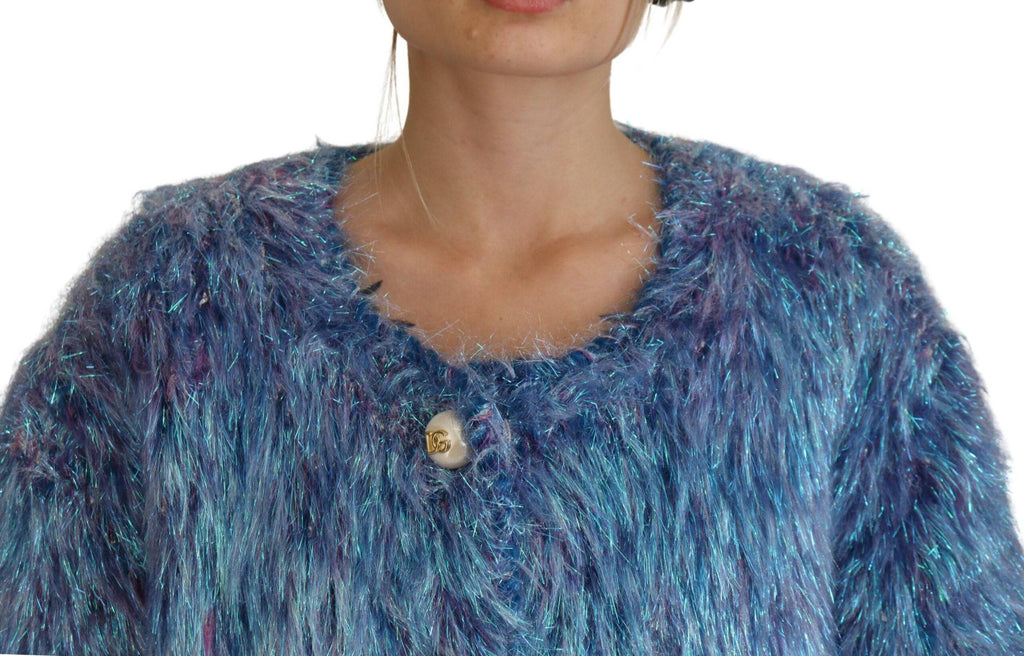Manteau Dolce & Gabbana en polyester multicolore avec franges, veste élégante avec détails colorés et style sophistiqué.