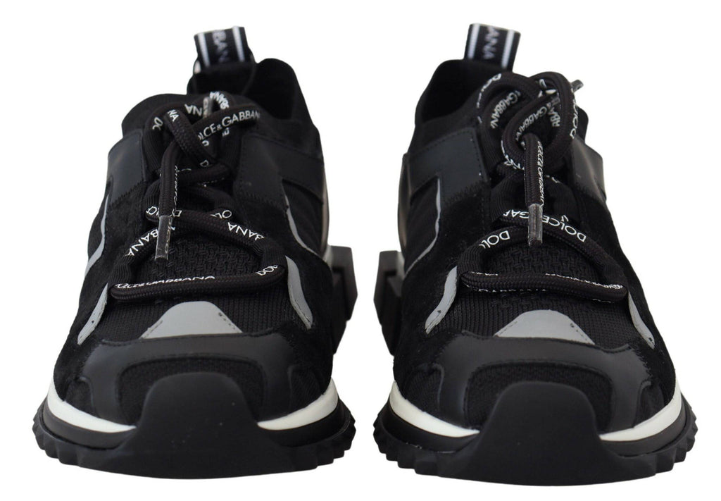 Chaussures de trekking en mesh noir Dolce & Gabbana Sorrento, baskets sportives avec design élégant et respirant.
