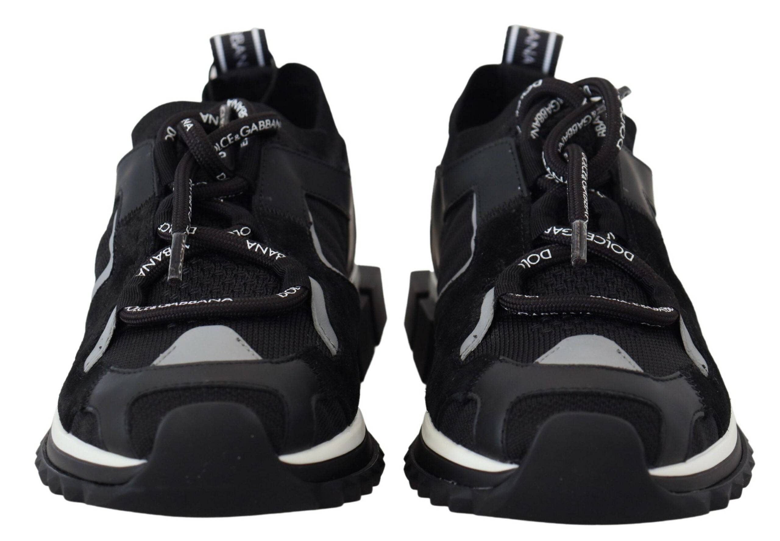 Chaussures de trekking en mesh noir Dolce & Gabbana Sorrento, baskets sportives avec design élégant et respirant.