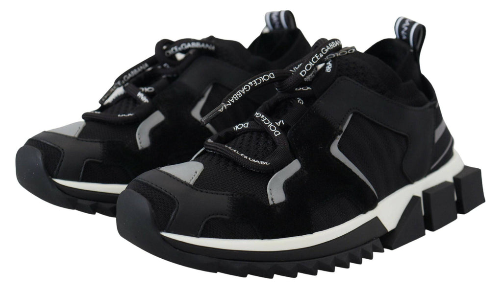 Chaussures de randonnée noires Dolce & Gabbana Sorrento en mesh, baskets élégantes et confortables pour la marche.