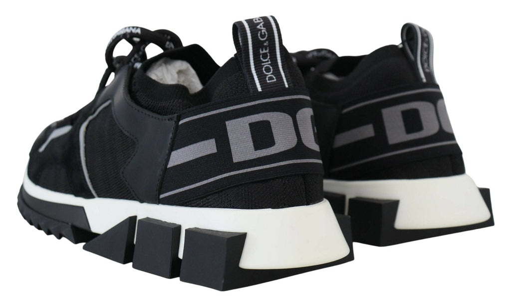 Chaussures de trekking Dolce & Gabbana Sorrento en mesh noir, baskets sportives élégantes et confortables pour la marche.