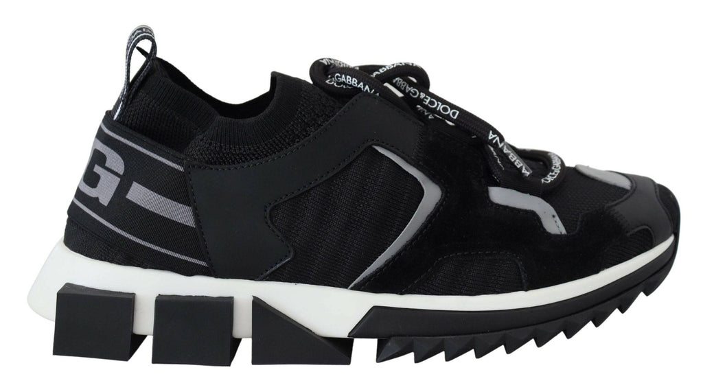 Chaussures de randonnée en mesh noir Dolce & Gabbana Sorrento, baskets de trekking élégantes et confortables.