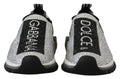 Chaussures sneakers Dolce & Gabbana Sorrento avec strass argentés et design élégant, vues de face sur fond neutre.