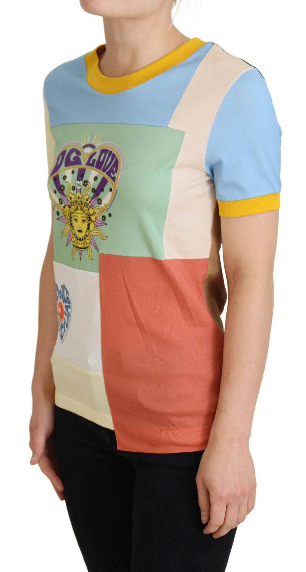 Patchwork en coton multicolore Dolce & Gabbana DG Love, design éclatant et coloré visible sur cette image.