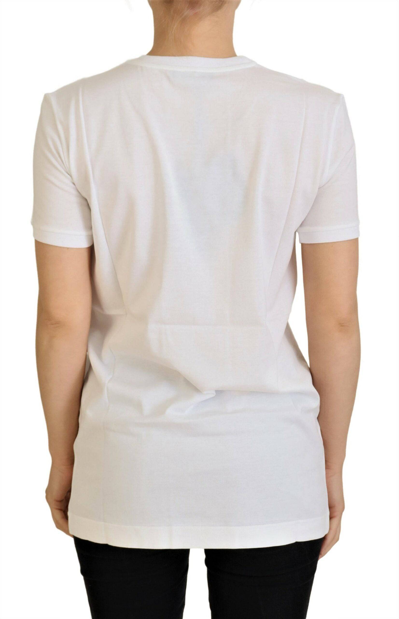 T-shirt blanc en coton Dolce & Gabbana DG Loves SUD avec logo, vue de face, tissu doux et design élégant.