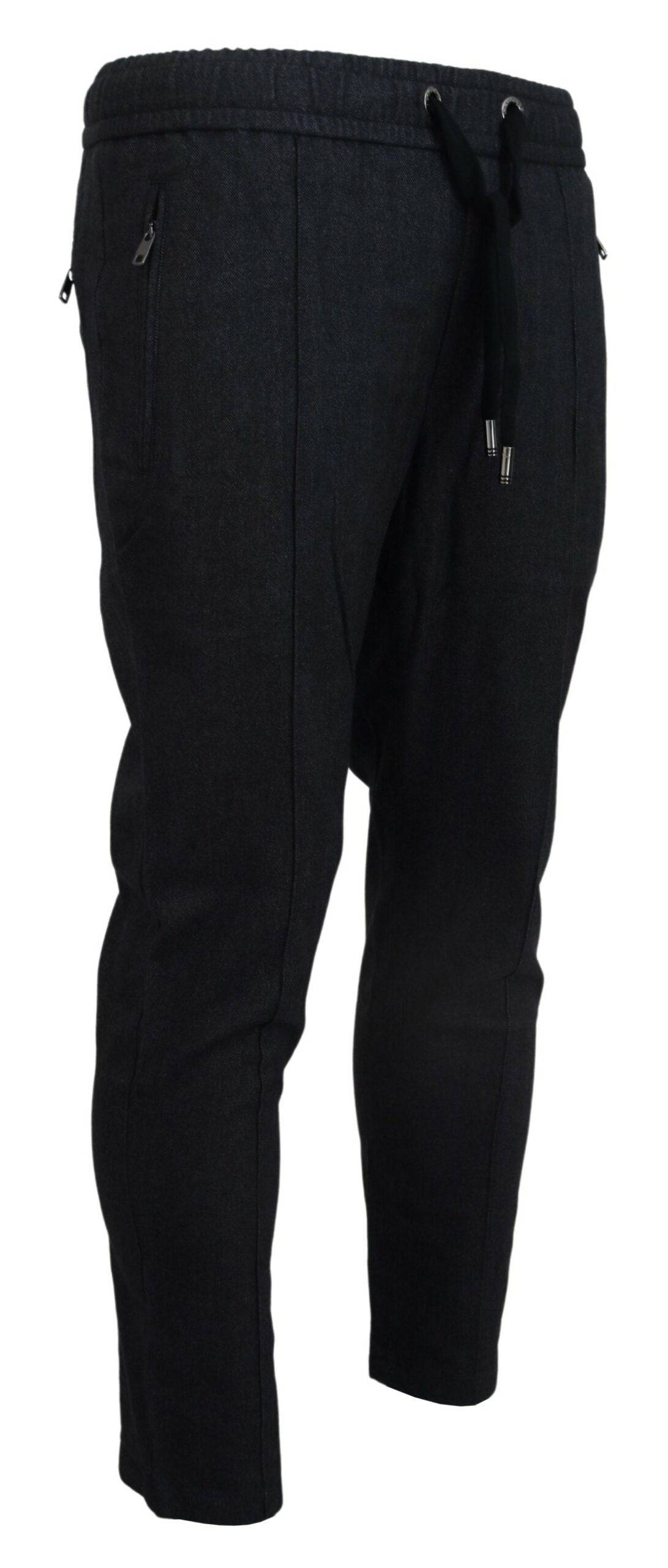 Pantalon de jogging gris en coton pour homme de Dolce & Gabbana, style décontracté et confortable, vue de face.
