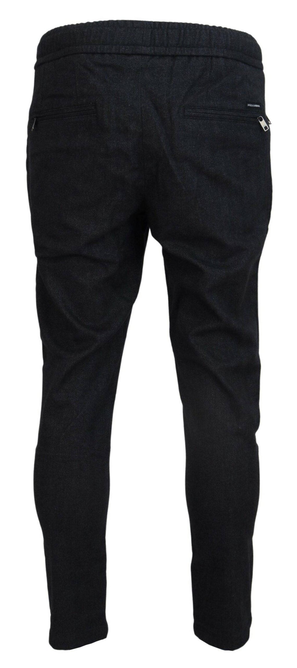 Pantalon jogging gris en coton pour homme de Dolce & Gabbana, style décontracté et confortable.